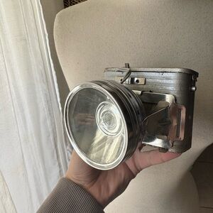 Vintage miners hunters headlamp Silver Camera‎ with Flash